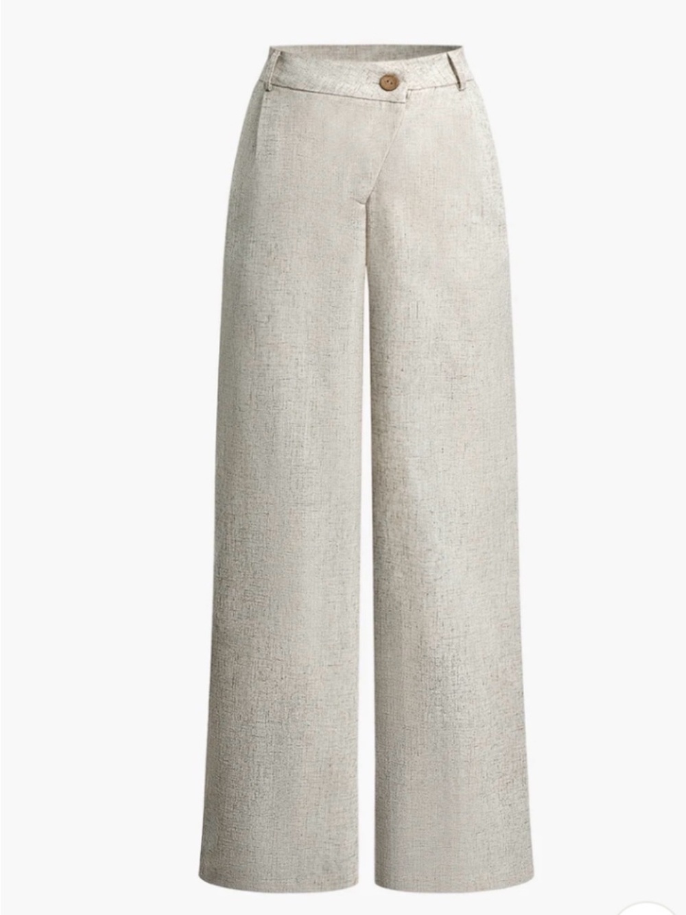 MICAS Linen Asymmetrical Zipper
Straight Leg Pants-L